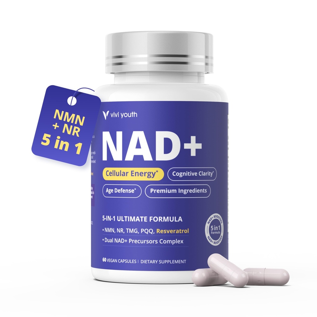NAD+ Supplements for Women – Multi-Pathway NAD Booster for Energy, Focus & Metabolic Health – with NMN 250mg, NR 100mg, Resveratrol, PQQ & Betaine