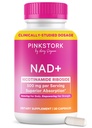 Pink Stork NAD+ Supplement for Women Over 30 | 500 mg Nicotinamide Riboside NR | Clinically Studied Pure NMN Powder | Brain, Energy, + Cellular Skin Health Support | No Jitters | 30 Capsules