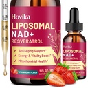 Liposomal NAD Supplement - 1200mg NAD+ Liquid Drops for Women & Men with Resveratrol, Black Pepper Extract - Support Anti-Aging, Brain & Cellular Mitochondrial Health - 2 Fl Oz, Strawberry Flavor