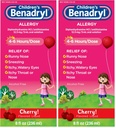 Benadryl Children's Allergy Relief Liquid Medicine with Diphenhydramine HCl Antihistamine for Kids, Effective Allergy Relief, Cherry Flavor, 8 fl. oz (Pack of 2)