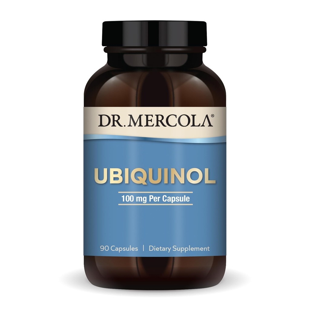 Δρ. Mercola Ubiquinol - Υποστηρίζει την ενέργεια, Κυτταρική Υγεία & Υγεία της Καρδιάς - 100 mg Ubiquinol - Φόρμουλα υψηλής απορρόφησης - Μη ΓΤΟ, Χωρίς γλουτένη & Χωρίς σόγια - 90 κάψουλες (90 εξυπηρετούν)