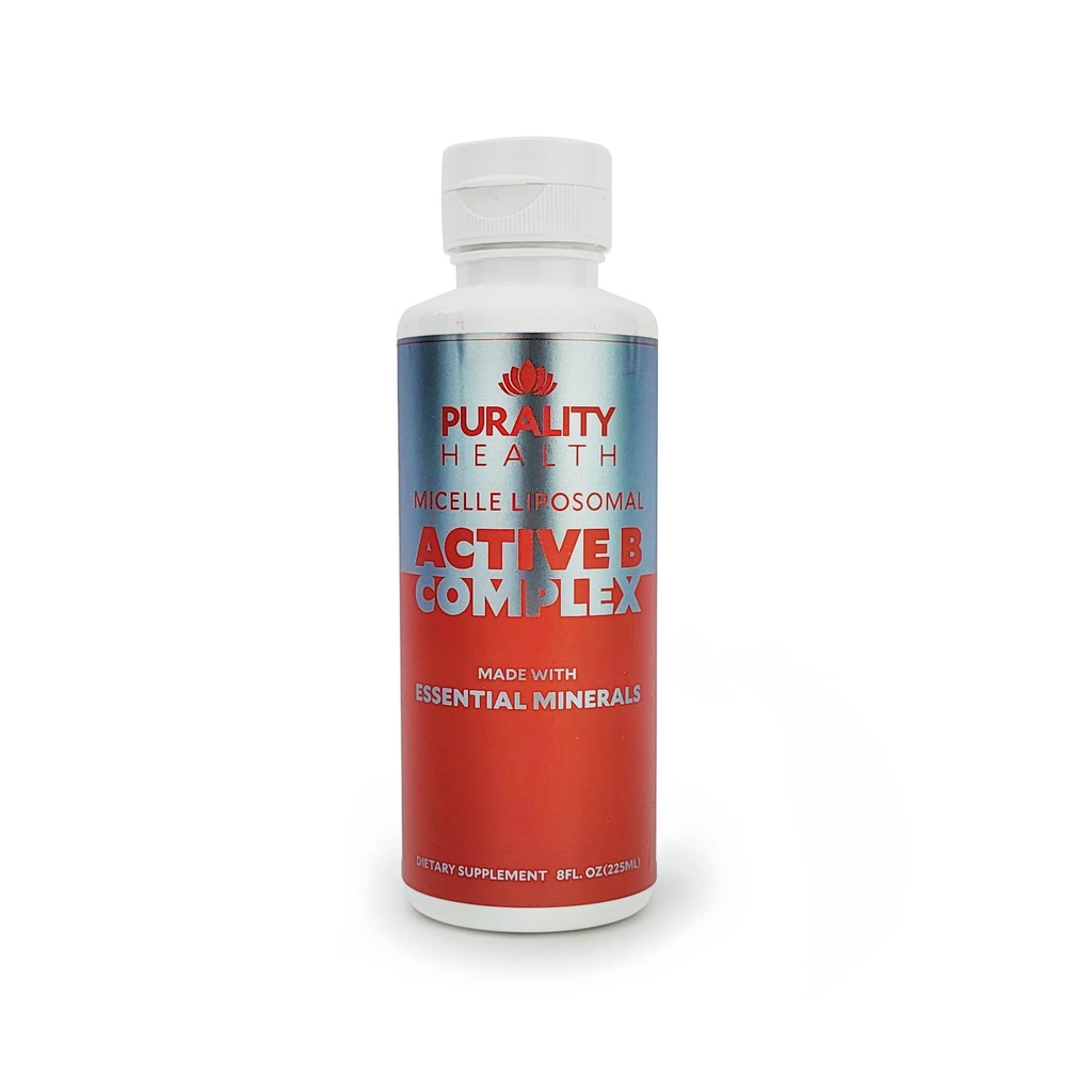 Vitamin B Complex Liquid Supplement, Purality Health, Liposomal Enhanced Absorption, B1, B2, B3, B5, B6, B12 & Biotin + Essential Minerals, 15 Day Supply