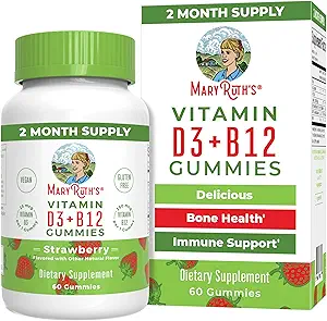 MaryRuth Organics Vegan Vitamin D3 + Βιταμίνη B12 Gummies 