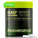 NAD Supplement, Liposomal Nicotinamide Riboside Resveratrol 250mg, NMN Alternative, High Purity NAD Supplement for Women & Men, Anti-Aging, Cellular Energy, Mental Focus - 60 Capsules