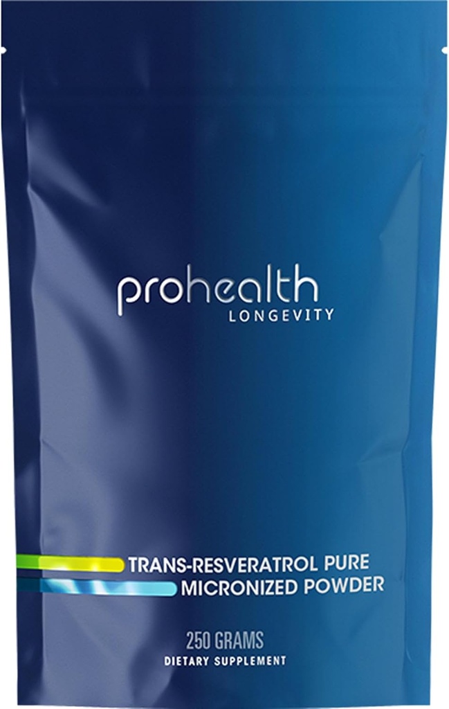 ProHealth Longevity Bulk Trans Resveratrol Powder 250 Grams - Καθαρή Φαρμακευτική Βαθμός, 1000 mg ανά Scoop, Superior Απορρόφηση και βιοδιαθεσιμότητα