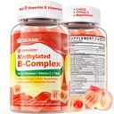 Super μεθυλιωμένη βιταμίνη B Complex Gummies - Όλες οι βιταμίνες Β + Omega-3, Μαγνήσιο, CoQ10, Ashwagandha, Vitamin C, TMG- για τις γυναίκες άνδρες-μεθυλο B12 2000 mcg, μεθυλοφολικό, B1, B2, B3, B5, B6, B7- Χωρίς ζάχαρη