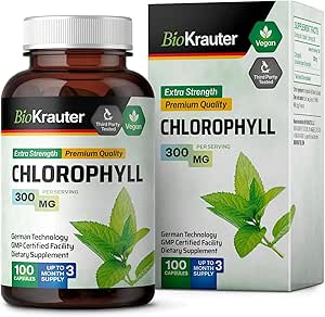 BIO KRAUTER Chlorophyl Caps - Εσωτερικό αποσμητικό και συμπλήρωμα Detox - Vegan Immune Support Caps - 3 Μήνες Προσφορά