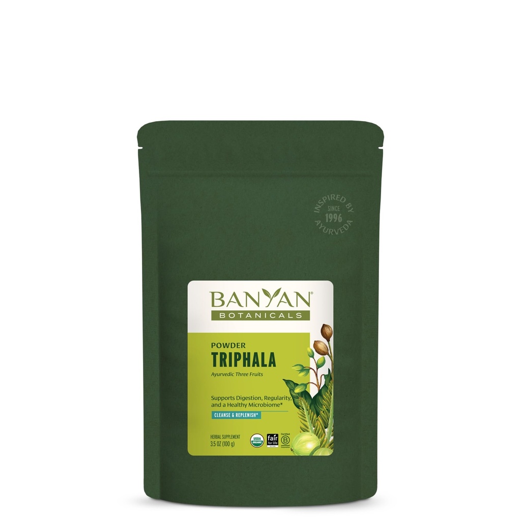Banyan Botanicals Triphala Powder - Βιολογικό συμπλήρωμα πήξεως με Amla, Χαριτάκη & Bibhitaki – Digetion, Colon Support & Healthy Gut Microbiome* – 3,5 oz – Μη ΓΤΟ Βιώσιμα πηγάζει Vegan