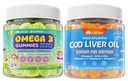 Kids Omega-3 Gummies 1 Pack, Cod Liver Oil Gummies for Kids & Adults 2pack