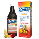 SCOTT'S EMULSION Cod Liver Oil Liquid for Kids – Fruits Flavor – Supports Growth, Immunity & Bone Health – Rich in Omega 3 & Vitamins A+D – Easy-to-Take Fish Oil – 6.5 Fl Oz