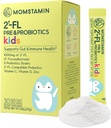 MOMSTAMIN 2'-FL HMO Πρεβιοτικά & Προβιοτικά για τα παιδιά, 1000mg Ολιγοσακχαρίτης του ανθρώπινου γάλακτος 2'-FL σκόνη, Πατενταρισμένο 11 Strains, Υγιής Κοχύλι Microbiome, IBS Relief - 30 Sticks