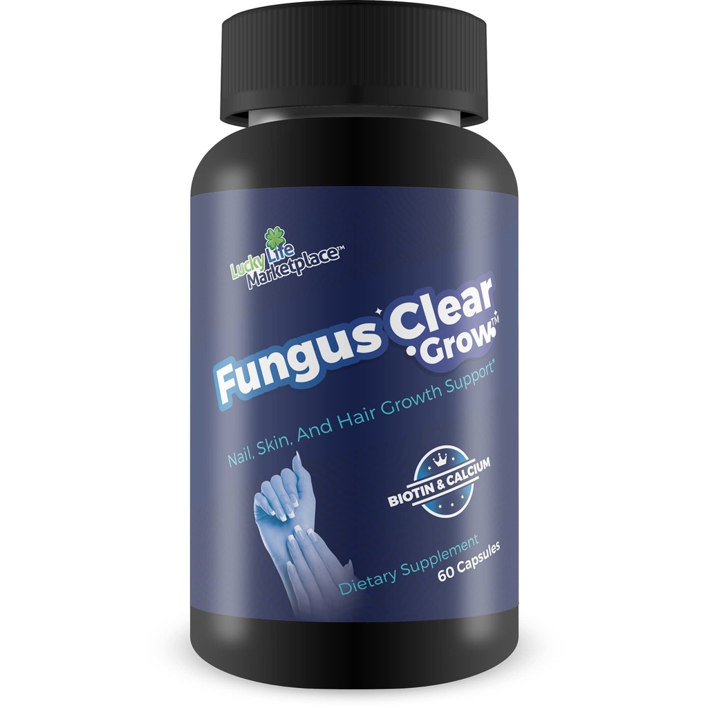 Fungus Clear Grow - Nail, Skin, & Hair Growth Support - Help Support Natural Hair Skin & Nails Growth with This Premium Formula Made with Biotin & 9 Other Ingredients