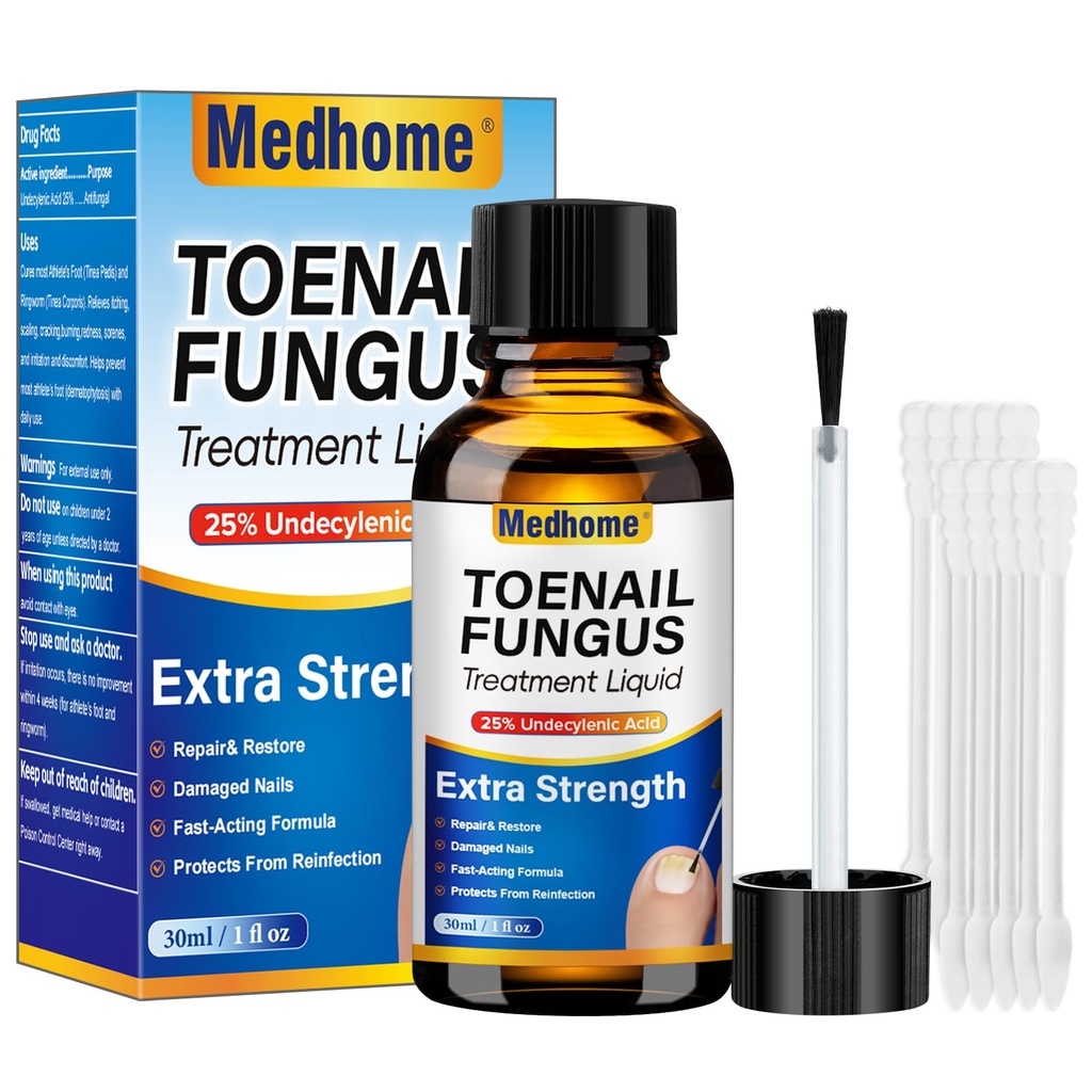 Toenail Fungus Treatment Extra Strength – 25% Undecylenic Acid for Thick, Discolored Nails – Gentle Repair for Damaged Nails and Toenail, Fast Acting Formula