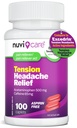 Nuvicare Tension Headache Relief Pills with 500mg Acetaminophen and 65mg Caffeine - Non Aspirin Pain Reliever Aid - Compare to Active Ingredient in Aspirin Free Excedrin Tension Headache (100 Caplets)