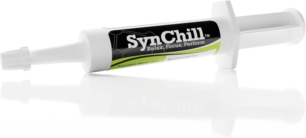 SynChill Oral Horse Calming Gel, 100% Natural & Nutritional Supplement, Lab Proven Results, Designed for Focus & Performance, Εγκεκριμένο από Olympic Professionals & Veterinians, Made in USA - 1 Pack