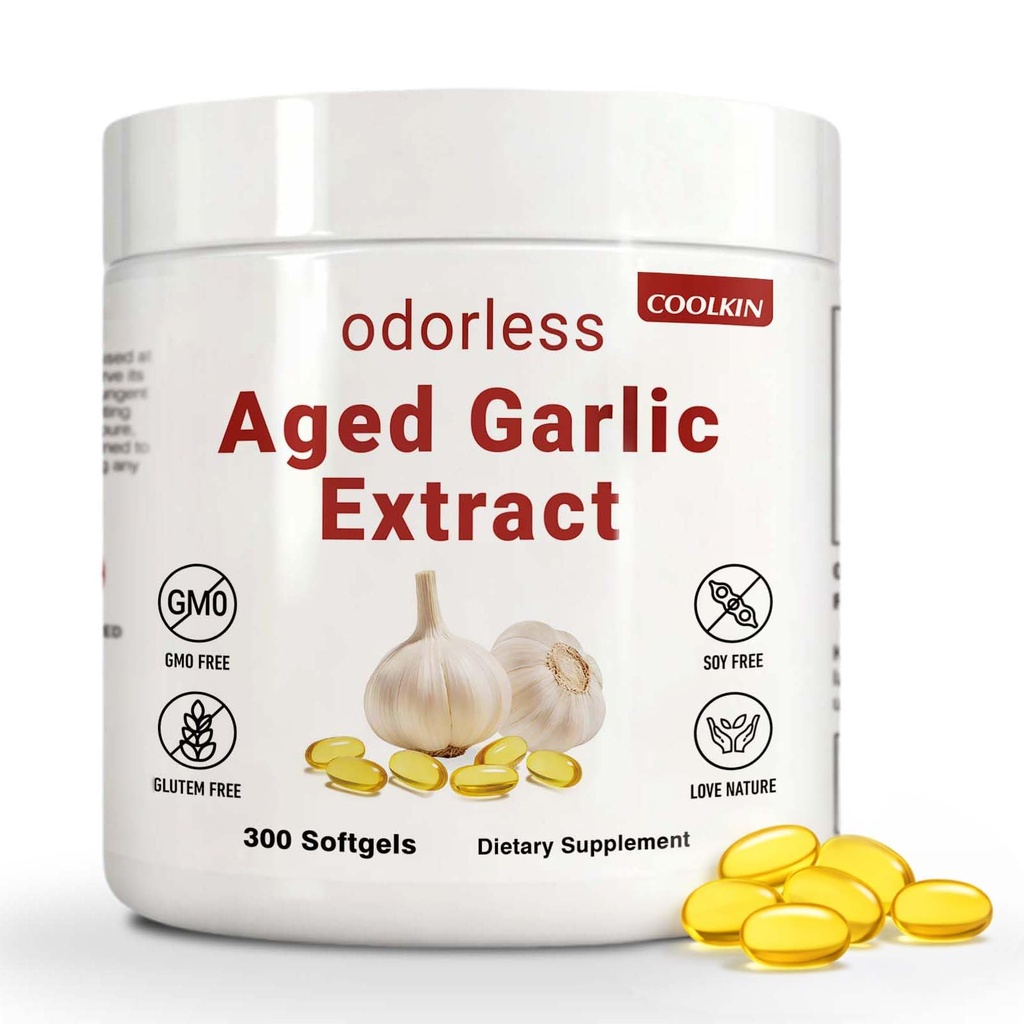 Aged Garlic Extract - Garlic Extract Capsules | Heart & Immune Antioxidant Supplements, Vegetarian, All-Natural, Non-GMO, 300 Softgels
