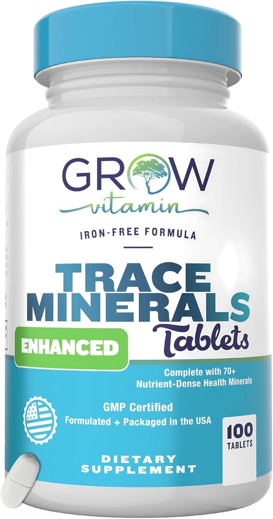 ανάπτυξη βιταμίνης Trace Minerals Enhanced Complex - Complete with 70+ Nutrient-Dense Health Mineral - 100% φυσικά συστατικά - 100 δισκία