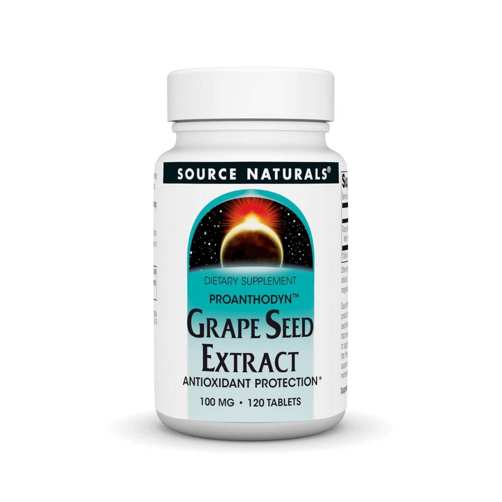 Source Naturals Grape Seed Extract, Proanthodyn 100 mg Antioxidant Protection & Supports Healthy Aging Brain - 120 Tablets