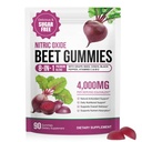 Super Beetroot Gummies, 8 in 1 Beet Root 4,000mg with Grape Seed Extract & CoQ10, Sugar Free - 90 Count (1)