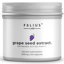 FOLIUS LABS Grape Seed Extract 500mg - 95% OPCs Polyphenols - High Strength Grape Seed Supplement - Support Cardiovascular Health – 120 Capsules