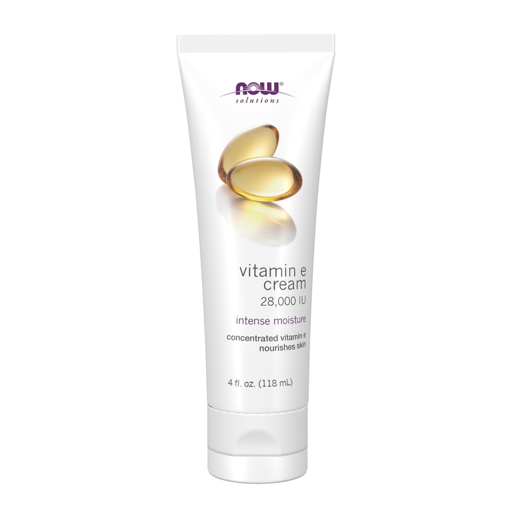 NOW Foods Solutions, Vitamin E Cream 28,000 IU, Έντονη Υγρασία, Συμπυκνωμένη Βιταμίνη Ε, 4-Ounce