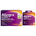 Allegra Adult 24-Hour Allergy Relief Tablets, Non-Drowsy Indoor and Outdoor Allergy Medicine, 180 mg Fexofenadine HCI Antihistamine Pill, 30 Count Plus 1 Count Travel Pack