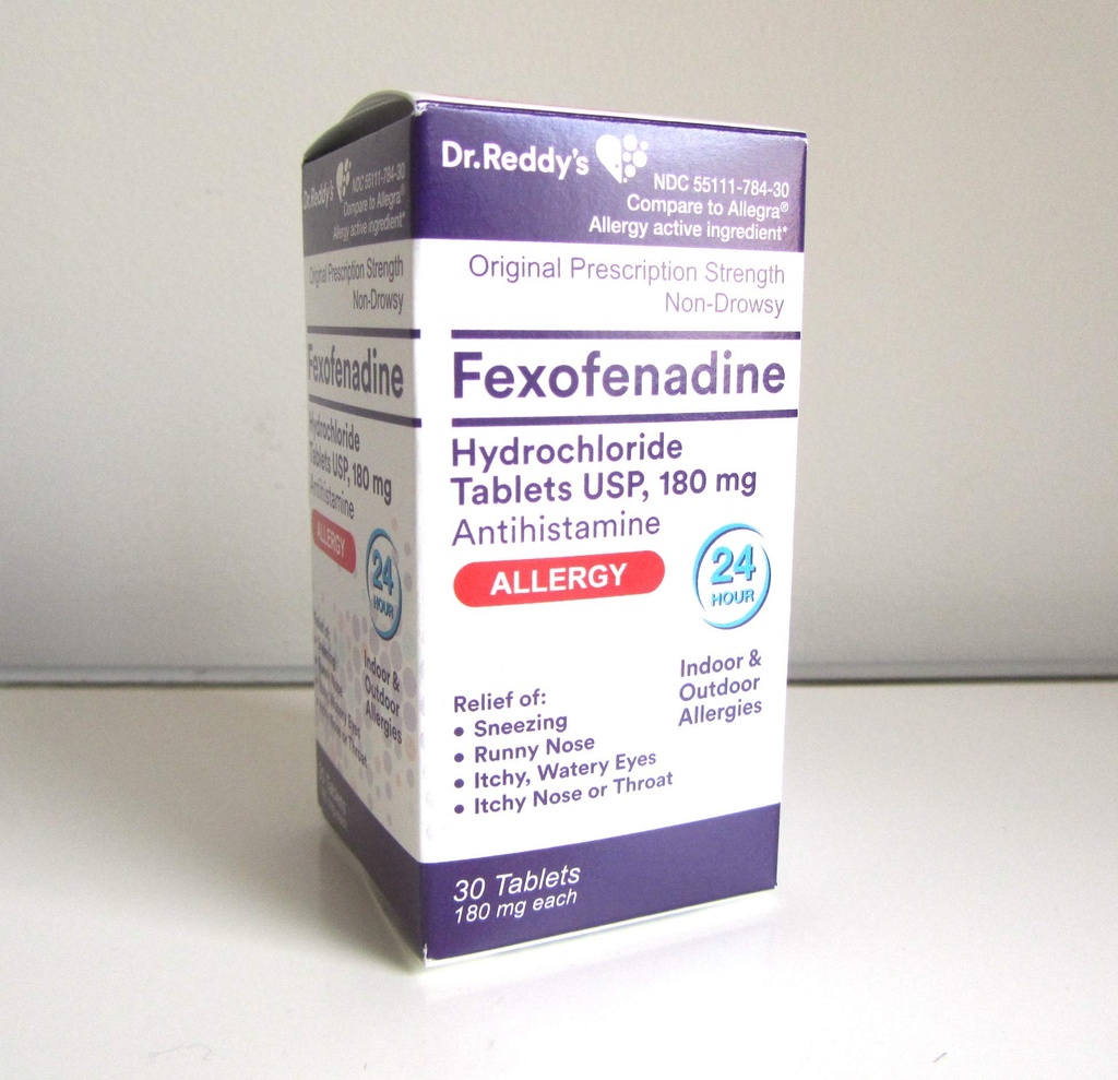 Dr. Reddys Fexofenadine Hydrochloride Antihistamine Tablets, 180 mg Each, 30 Tablets