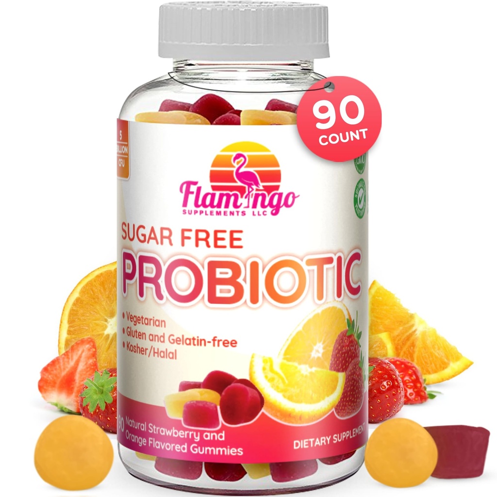 Probiotic Gummies Sugar Free- 3 Δισεκατομμύρια CFU Μειώστε το αέριο, Bloating - Προβιοτικά για γυναίκες, παιδιά και άνδρες Προβιοτικά- Bacillus Coagulans- Φυσικό, Vegan, χορτοφάγοι, Kosher, Halal –90 Gummy Probiotics
