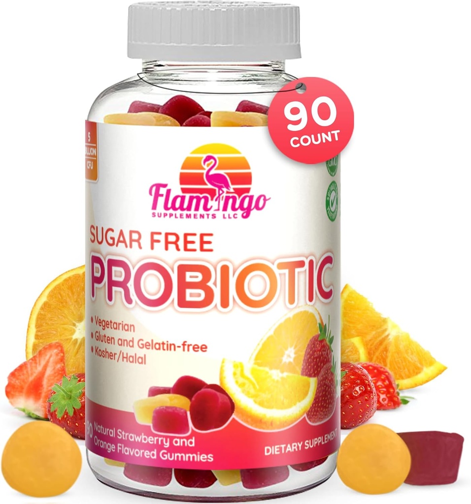 Probiotic Gummies Sugar Free- 3 Δισεκατομμύρια CFU Μειώστε το αέριο, Bloating - Προβιοτικά για γυναίκες, παιδιά και άνδρες Προβιοτικά- Bacillus Coagulans- Φυσικό, Vegan, χορτοφάγοι, Kosher, Halal –90 Gummy Probiotics