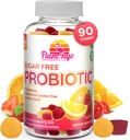 Probiotic Gummies Sugar Free- 3 Δισεκατομμύρια CFU Μειώστε το αέριο, Bloating - Προβιοτικά για γυναίκες, παιδιά και άνδρες Προβιοτικά- Bacillus Coagulans- Φυσικό, Vegan, χορτοφάγοι, Kosher, Halal –90 Gummy Probiotics