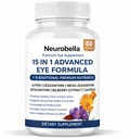 Neurobella Eye Formula - Neurobella 15 in 1 Advanced Eye Formula with All 3 Carotenoids, Lutein & Zeaxanthin, Bilberry Extract and Saffron, 60 Capsules