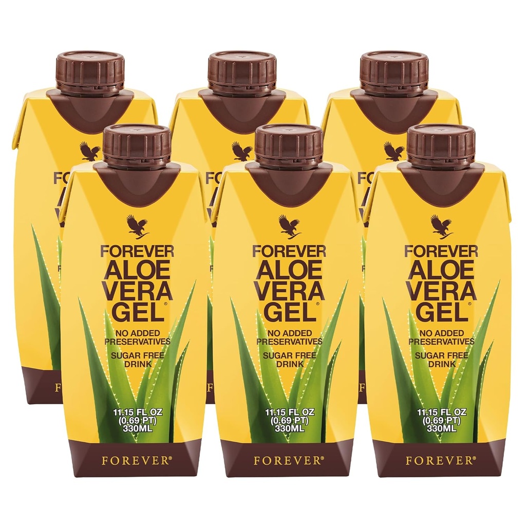 Forever Living - Aloe Vera Gel - 99,7% Pure Inner Leaf Aloe Vera Juice - Συντηρητικό-Δωρεάν - 11,15 fl oz (Pack of 6)