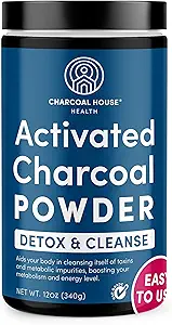 Carcoal House Detox and Cleanse USP Ιατρικός βαθμός Coconut Shell Ενεργοποιημένη σκόνη γαρύφαλλου - με υψηλή προσροφητική & γρήγορη ικανότητα δράσης - σε σκόνη, βρώσιμη & Διατροφή - 24 oz
