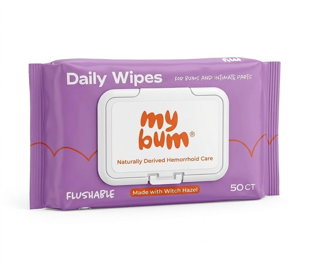 Hemorrhoid Wipes with Witch Hazel – Gentle & Soothing Cleansing Daily Wipes for Everyday, Cooling, Skin-Friendly - 50 Wipes