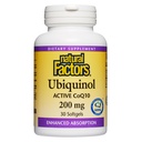 Natural Factors Ubiquinol 200 mg - Supports Heart Health & Natural Vitality - Antioxidant Support Supplement with Superior Absorption - Energy Support with Flaxseed Oil - 30 Softgels (30 Servings)