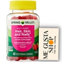Spring Valley Biotin Vegetarian Gummies, Strawberry, 2500 mcg, 60 Count Pack of 01 + me Gusta Sticker