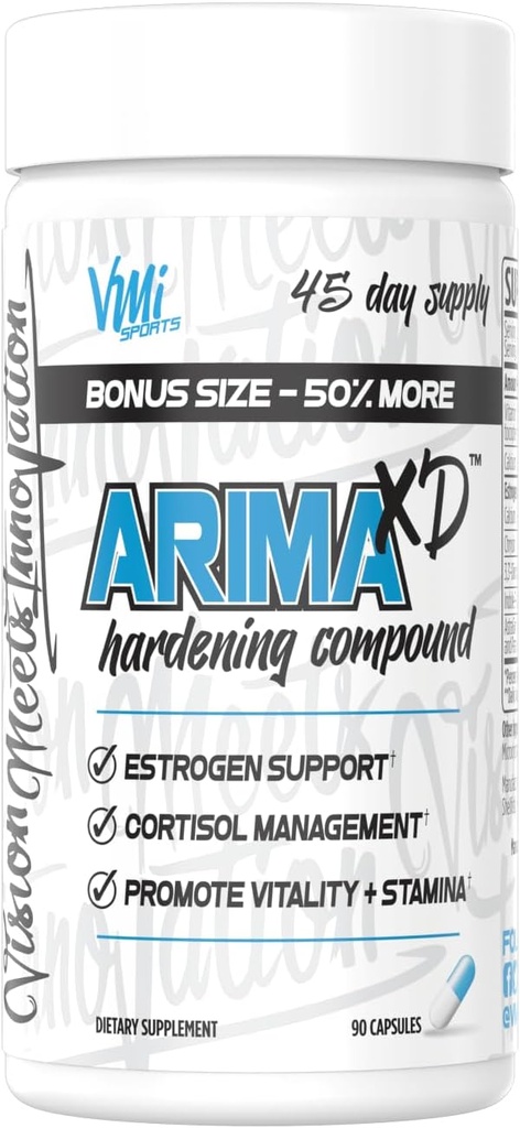 VMI Sports Arima-XD 60 Count, Natural Hormone Balance, Anti- Aromatase Cortisol Blocker for Men and Women, Supplement to Support Balanced Testosterone & Estrogen Hormone Levels On or Off Cycle (90 ct)