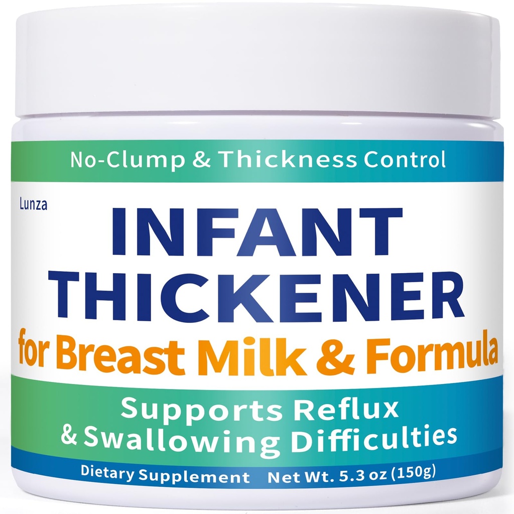 Lunza Thickener, for Reflux & Swallowing Difficulties, No Clumps, Smooth Gel, Adjustable Thickness, Easy Mix, Hypoallergenic, 5.3 oz