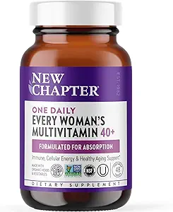 New Chapter Women's Multivitamin 40 plus for Energy, Healthy Aging + Immune Support with 20+ Nutrients -- Every Woman's One Daily 40+, Gentle on the Stomach, 48 Count