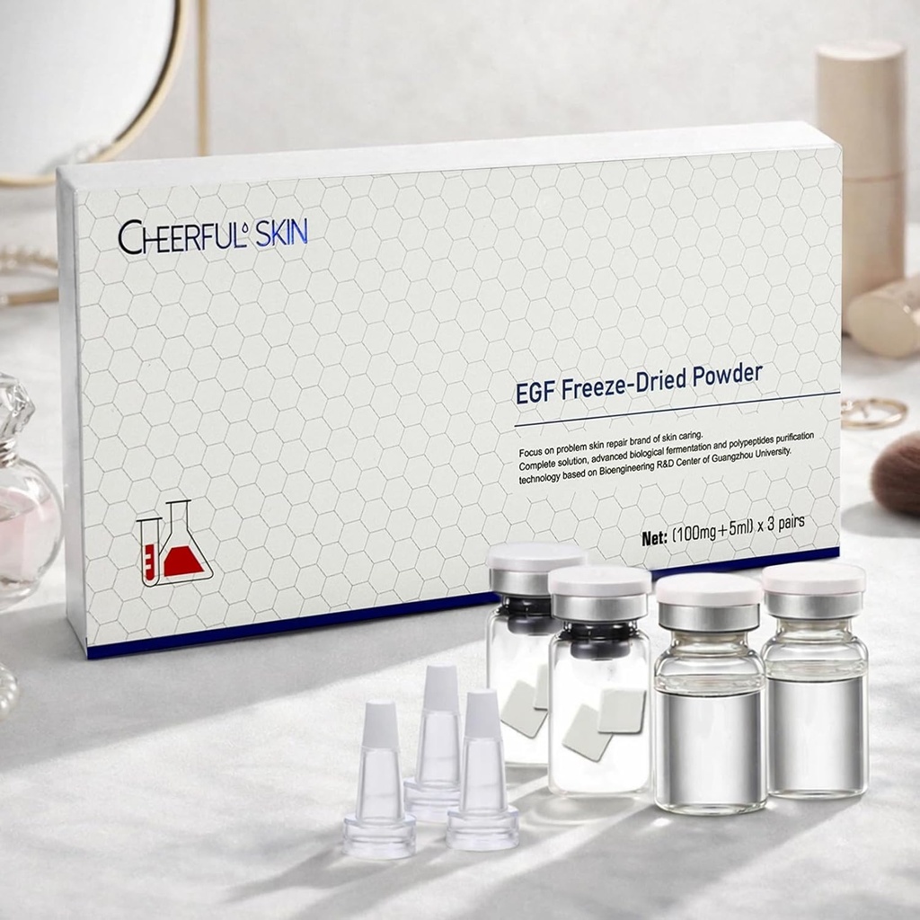 EGF Skin Revitalizing Serum Sets, Emergency Skin Repair Freeze-Dried Powder, Advanced Bioactive Peptide for First Aid Skin Recovery, Removing Wrinkles, Fine Lines