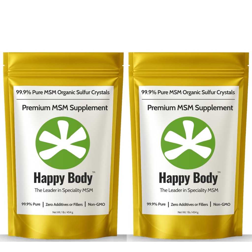 Organic Sulfur Crystals | 99.9% Pure MSM Crystals for Joint Support, Recovery, Hair, Skin & Nails | 90 Servings / 1 lb Bag | 2 Pack