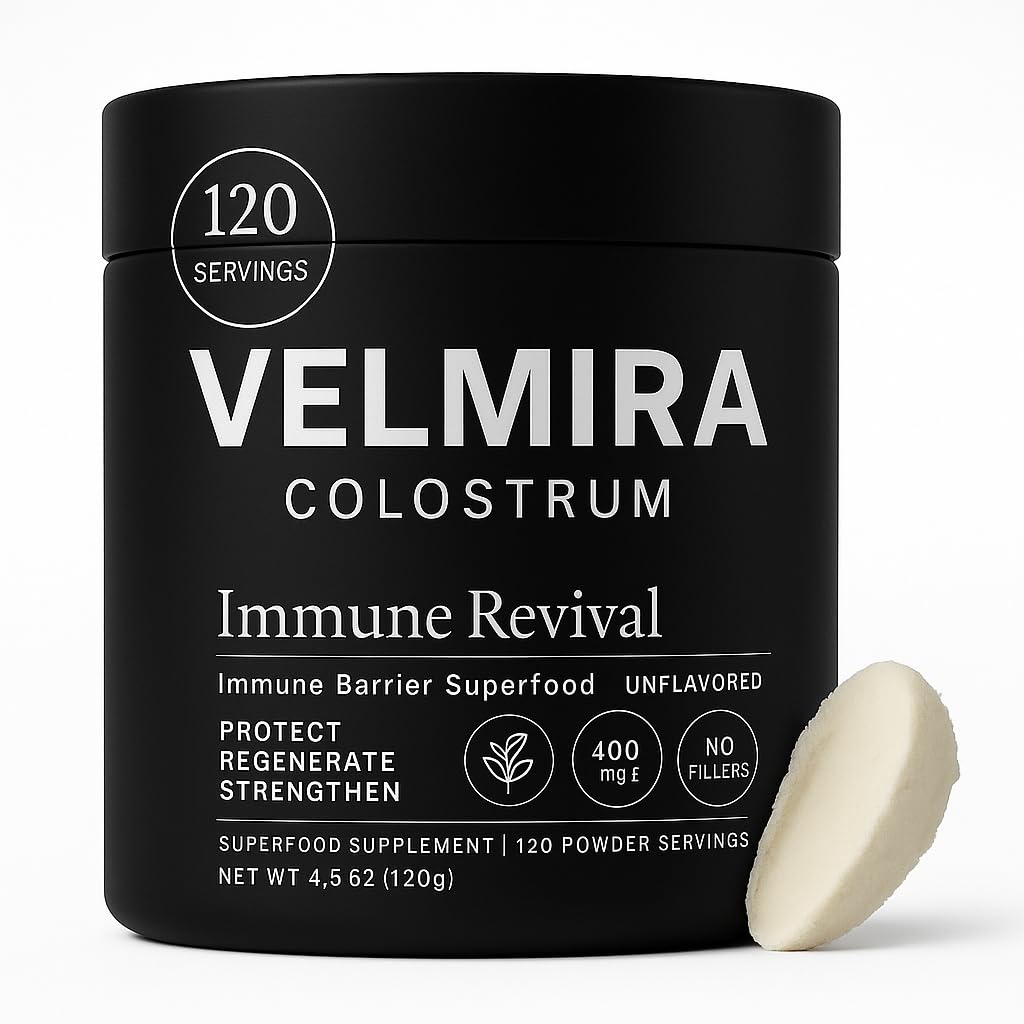 Velmira® Colostrum Powder– Gluten-Free, Fat-Free – Immune Support, Gut Health, Bovine. Skin & Hair Care for Men & Women– 400+ Bioactive Nutrients – Keto Friendly Supplement. Colostrum -120 Servings