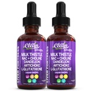 Milk Thistle NAC Liver Cleanse Detox & Repair Supplement Liver Support Liquid Drops with Dandelion Extract, Artichoke, Chanca Piedra, Beet Root, Choline, L-Glutathione, Ginger, Burdock, Schisandra (2)