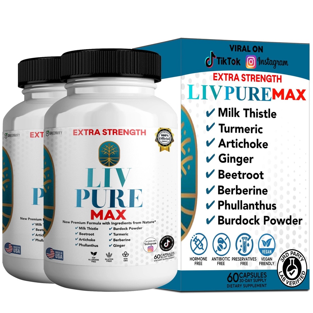 Liv Pure Max Extra Strength Liver Support Supplement, 60 Veggie Capsules, with Milk Thistle and Natural Ingredients (2)