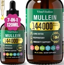 Mullein Drops for Lungs,144000mg Mullein Leaf Extract for Lungs Cleanse & αναπνευστική λειτουργία Υγιεινή αναπνοή Ανοσοποιητικό, Digestive System, Φυσικό συμπλήρωμα βοτάνων Ζάχαρη & Αλκοόλ-δωρεάν, 120-Ημέρα προσφοράς