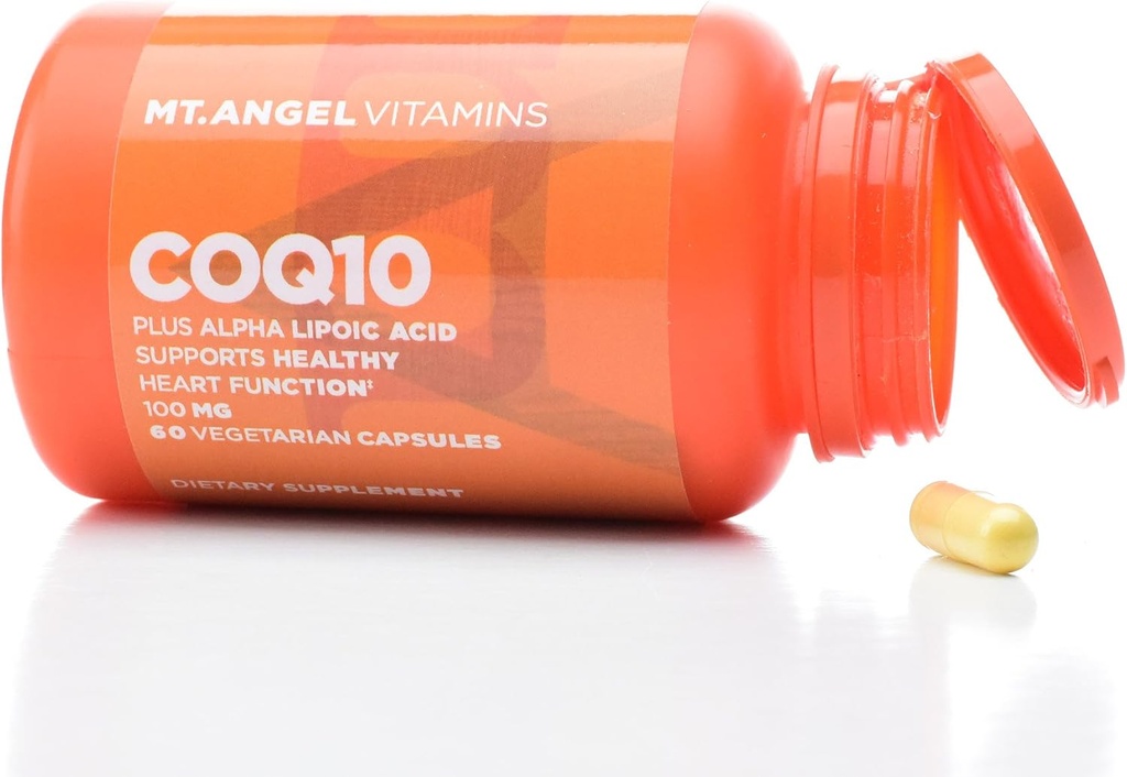 Mt. Angel Vitamins CoQ10 100mg Plus Alpha Lipoic Acid, Superior Aπορρόφηση Φυσικό συμπλήρωμα Form of Coenzyme Q10, με ALA, 30 κάψουλες χορτοφάγων