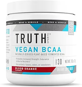 Αλήθεια Διατροφή Vegan BCAA Σκόνη- 2:1:1 Ratio Φυσικό BCAAs Αμινοξέα Σκόνη για την ενέργεια, οικοδόμηση μυών, μετά την αποκατάσταση προπόνηση ποτό για την αποκατάσταση των μυών (Blood Orange, 30 εξυπηρετούν)