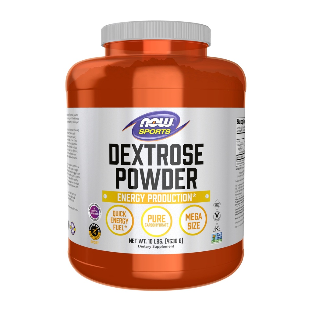 NOW Foods Sports Nutrition, Dextrose Powder (Monosaccharide), Energy Production*, 10-Pound