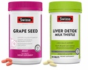 Swisse Liver Detox Milk Thistle & Grape Seed Extract Bundle – Liver Support, Antioxidant & Skin Health Supplement for Men & Women