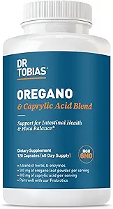 Dr. Tobias Oregano και Caprylic Acid Blend, Σύμπλεγμα Ισορροπίας με Προβιοτικά & Ένζυμα για Εντερική και Ανοσολογική Υποστήριξη, Συμπληρώματα Υγείας για Γυναίκες & Άνδρες, 120 Κάψουλες, 60 Υπηρεσίες